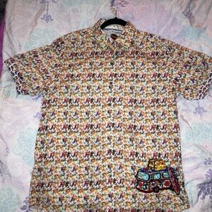 Robert Graham Short Sleeve Button Up Multicolor Men's Shirt with Van